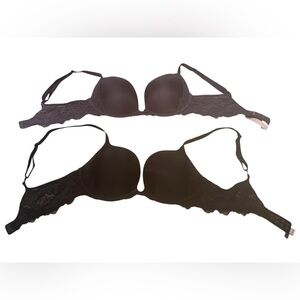 Victoria's Secret Dream Angels Push Up Bra 34 C 1 black and 1 grey